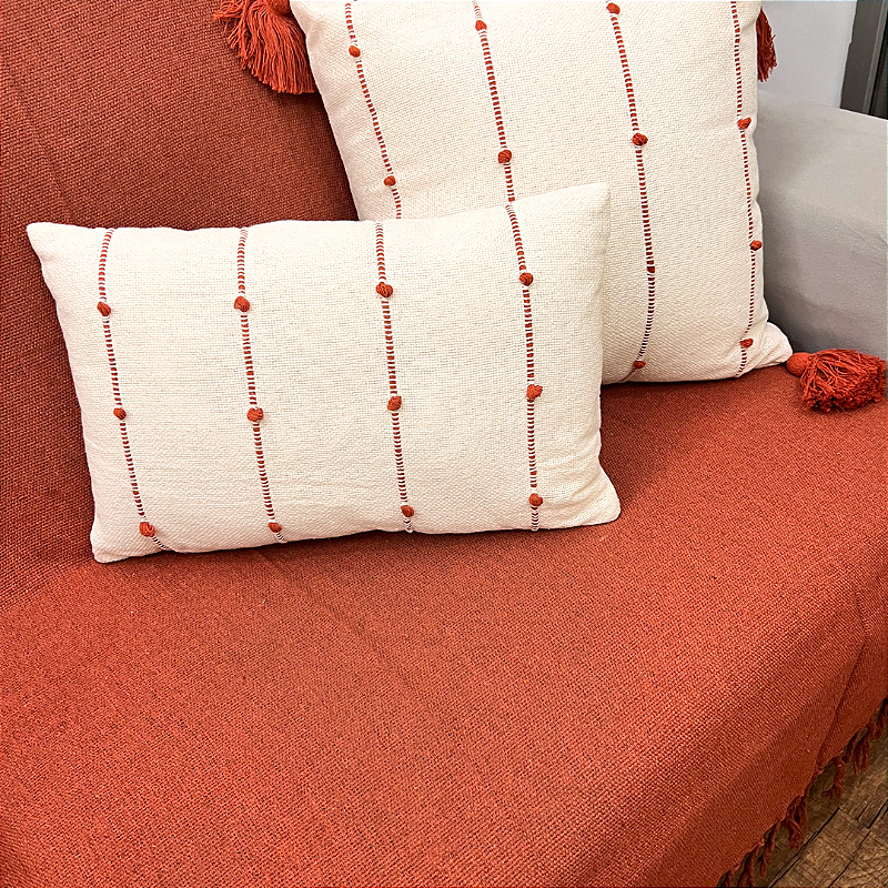 Manta Decorativa Artesanal Prado Terracota 1,40 x 2,40