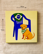 Mini Azulejo Decorativo Cachorro Caramelo 10x10