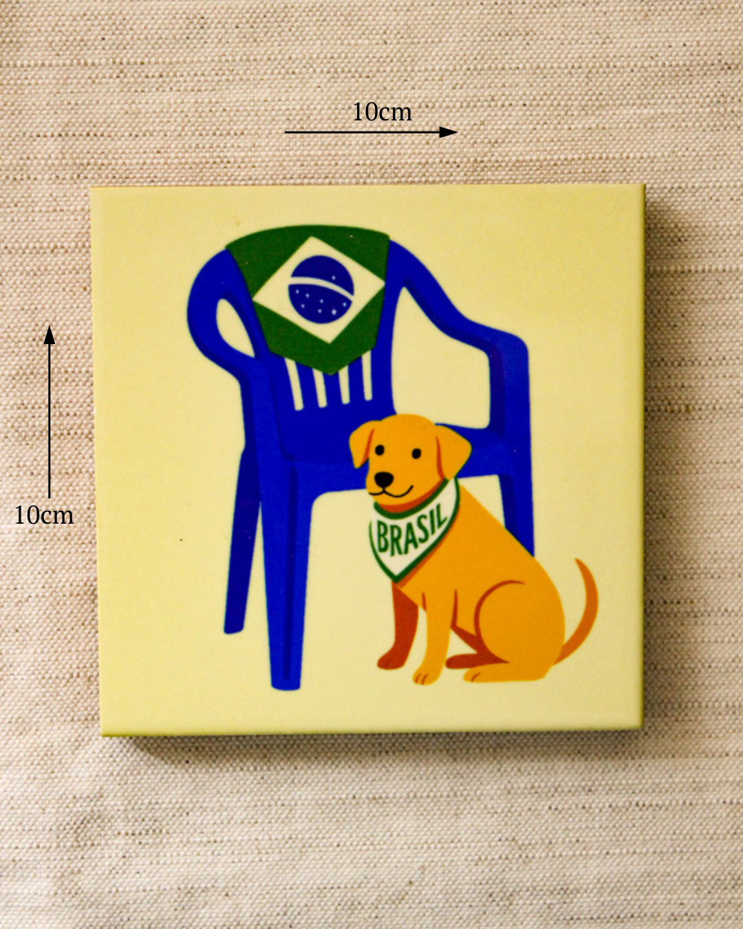 Mini Azulejo Decorativo Cachorro Caramelo 10x10