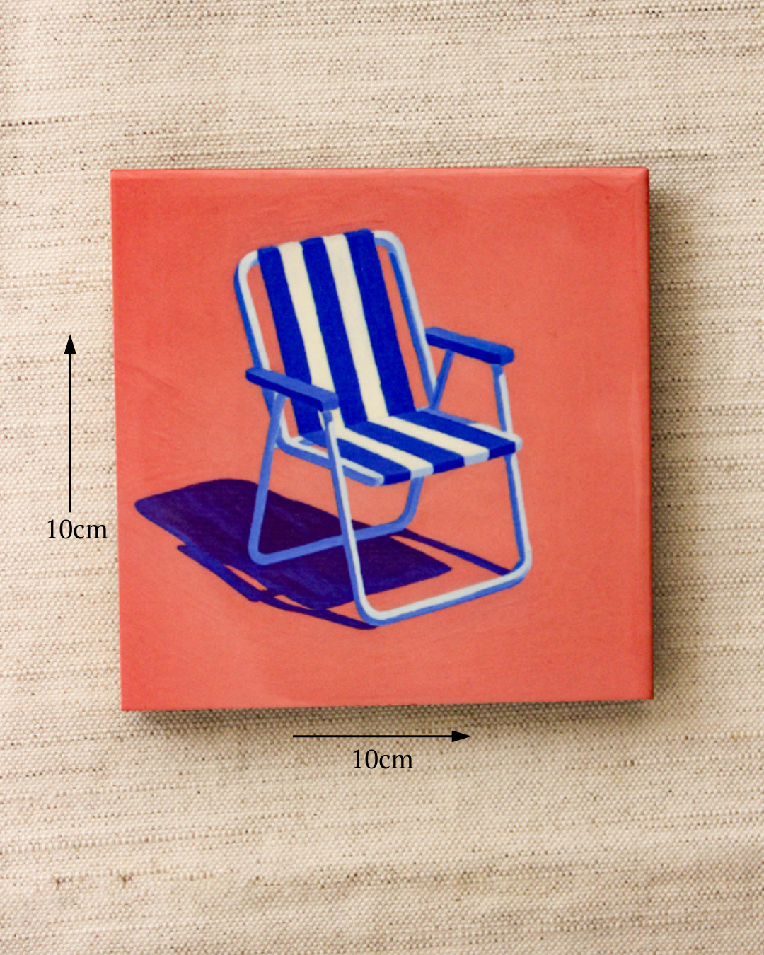 Mini Azulejo Decorativo Cadeira de Praia 10x10