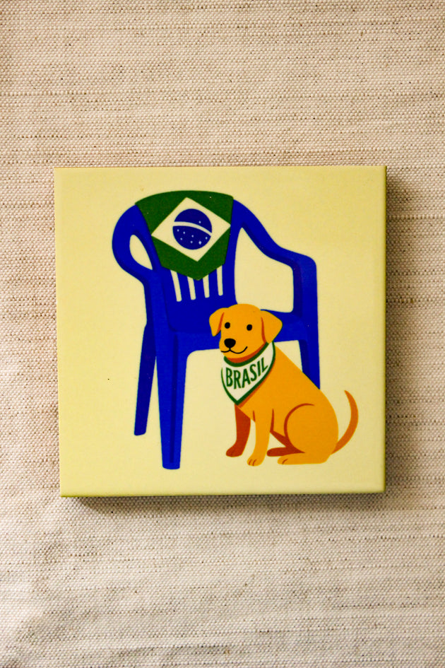 Mini Azulejo Decorativo Cachorro Caramelo 10x10