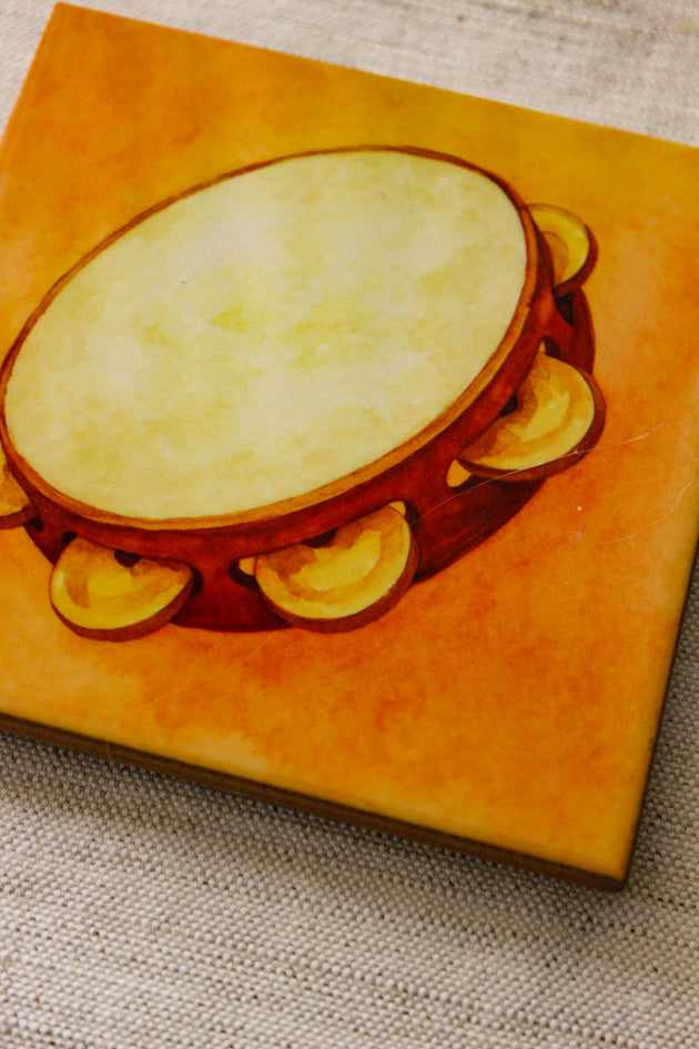Mini Azulejo Decorativo Pandeiro 10x10