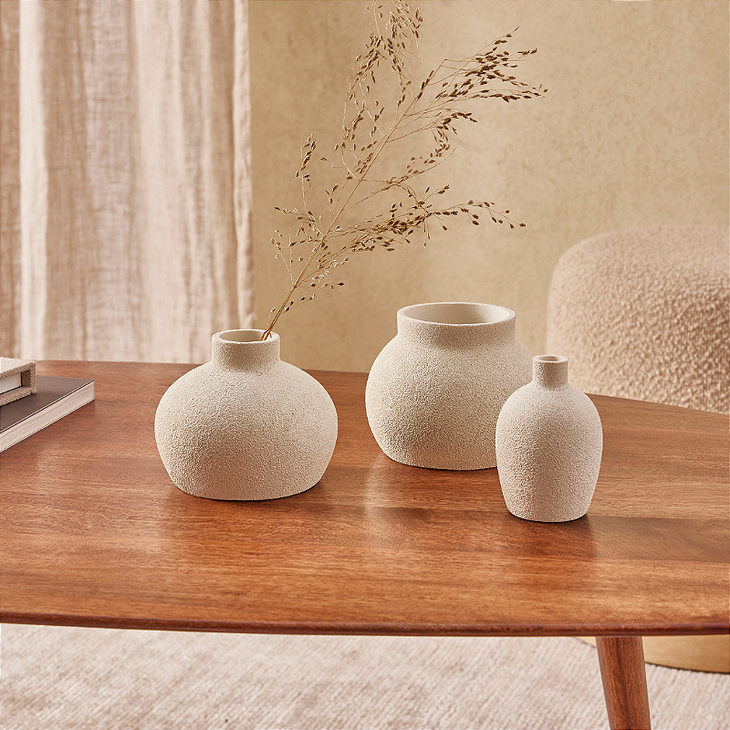 Trio Mini Vasos Pipa Off White