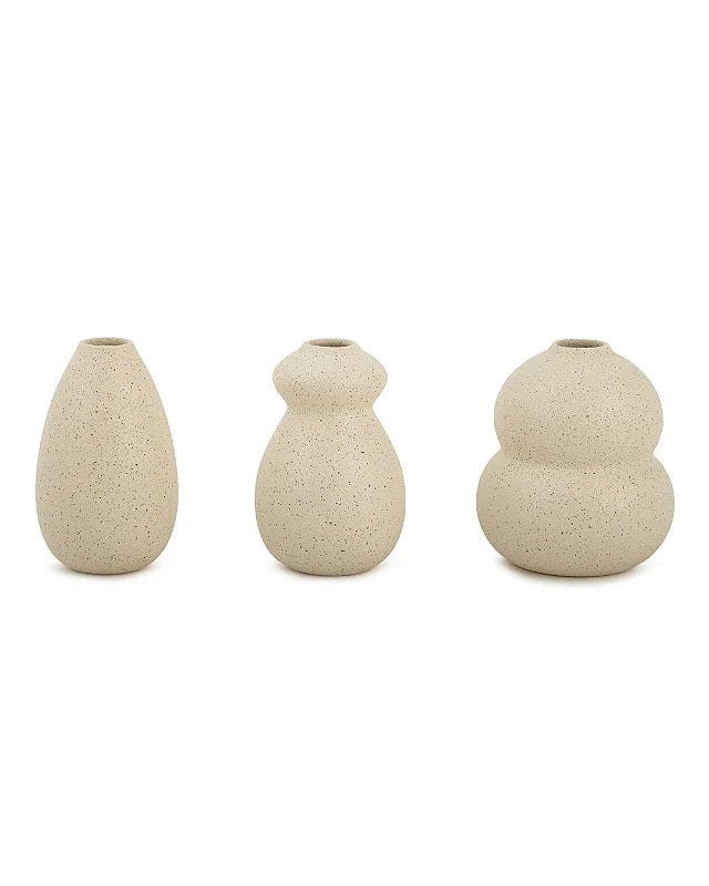 Trio Mini Vasos Cora Off White