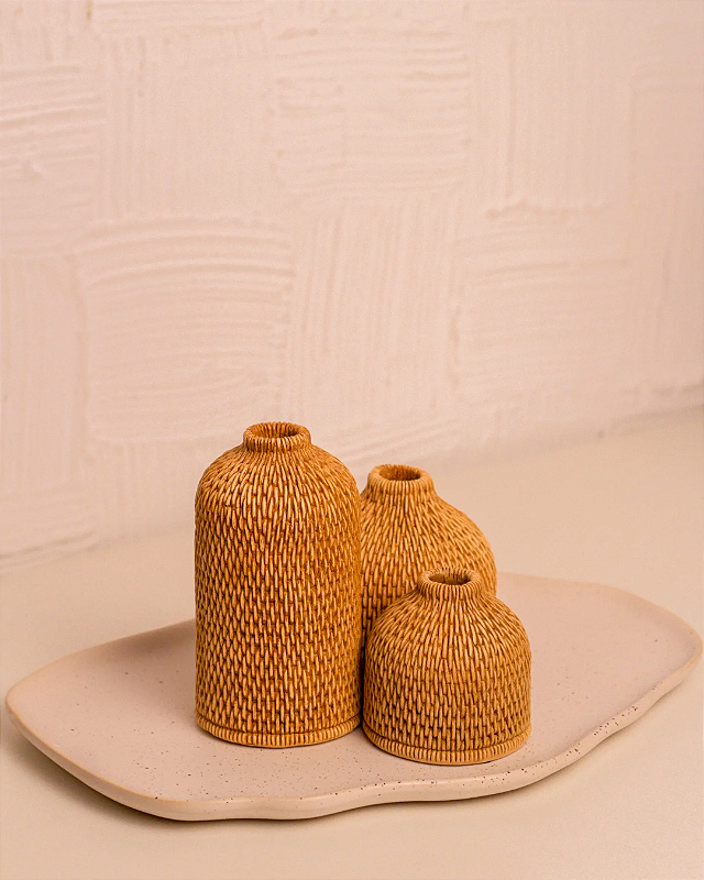 Trio Mini Vasos Iná Rústico