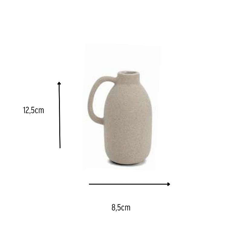 Trio Mini Vasos Nina em Cerâmica Cinza