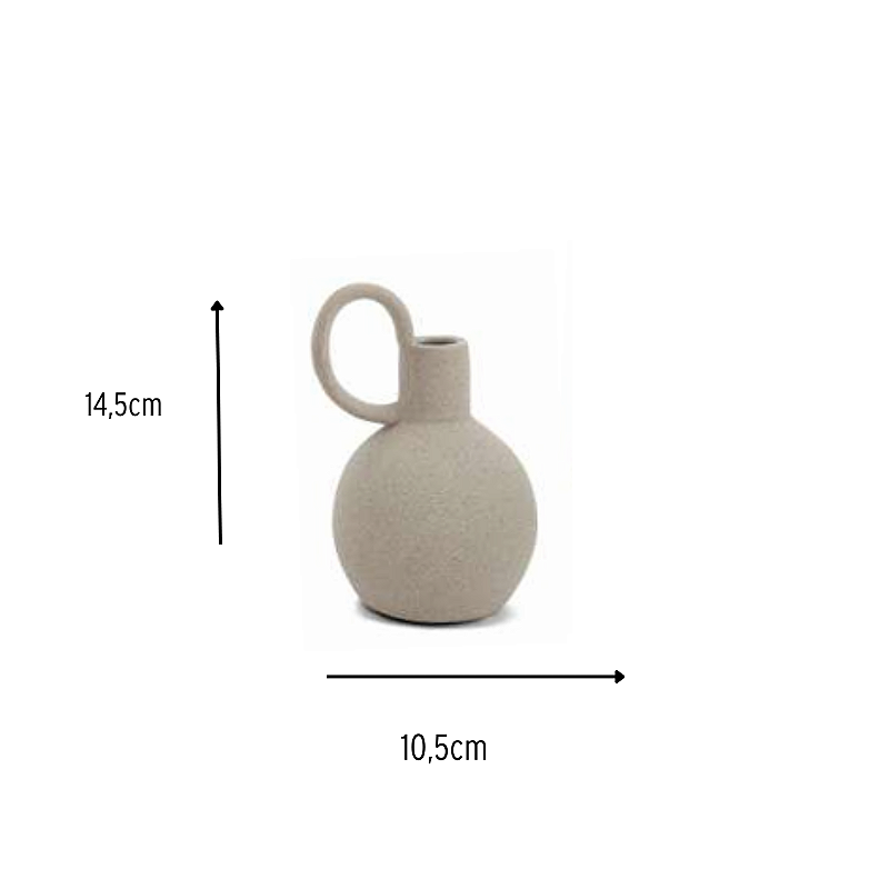 Trio Mini Vasos Nina em Cerâmica Cinza