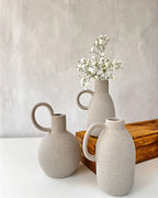 Trio Mini Vasos Nina em Cerâmica Cinza