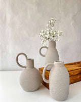 Trio Mini Vasos Nina em Cerâmica Cinza