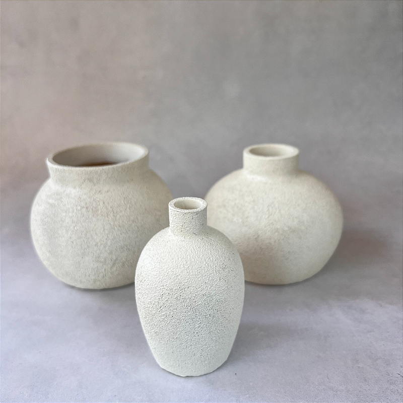 Trio Mini Vasos Pipa Off White