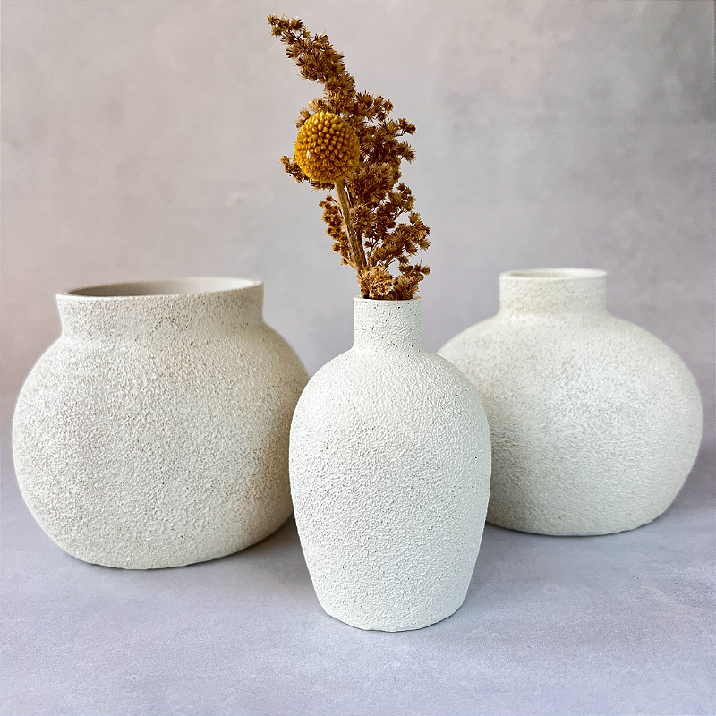 Trio Mini Vasos Pipa Off White