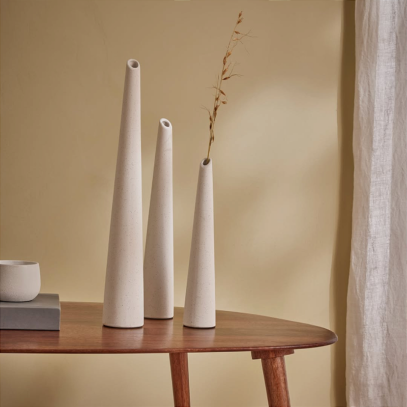 Vaso Tuli Off White em cerâmica G